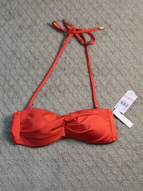 NWT Trina Turk Size 2 Orange Twist Bikini Top ONLY